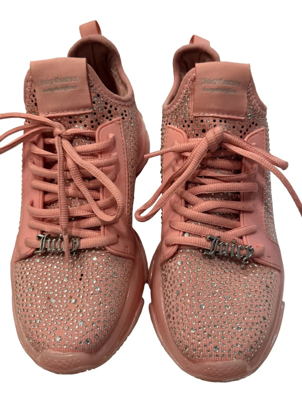 Juicy Couture Adana Blush Pink Rhinestone Chunky Sneakers Women’s Size 7